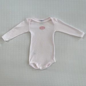 Petit Bateau Pale Pink Striped Onesie Bodysuit Size 6m, Soft, 100% Cotton, Sweet